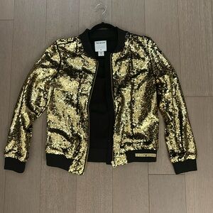 Gold sequin True Religion bomber
